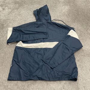 Bike Vintage Hoodie Windbreaker Jacket Womens Medium Blue White Full Zip Outdoor